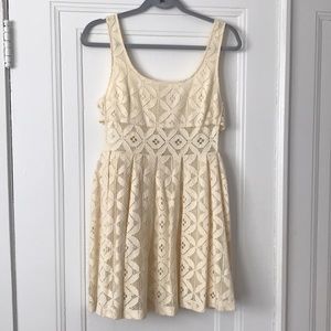 Free people crochet/lace cutout dress